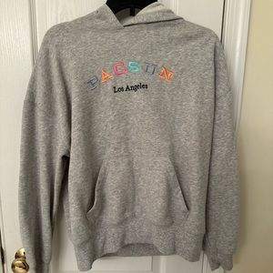 Pacsun hoodie with pastel rainbow letters size extra small.